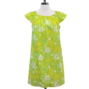 Lilly Pultizer Green/yellow Floral Shift Dress